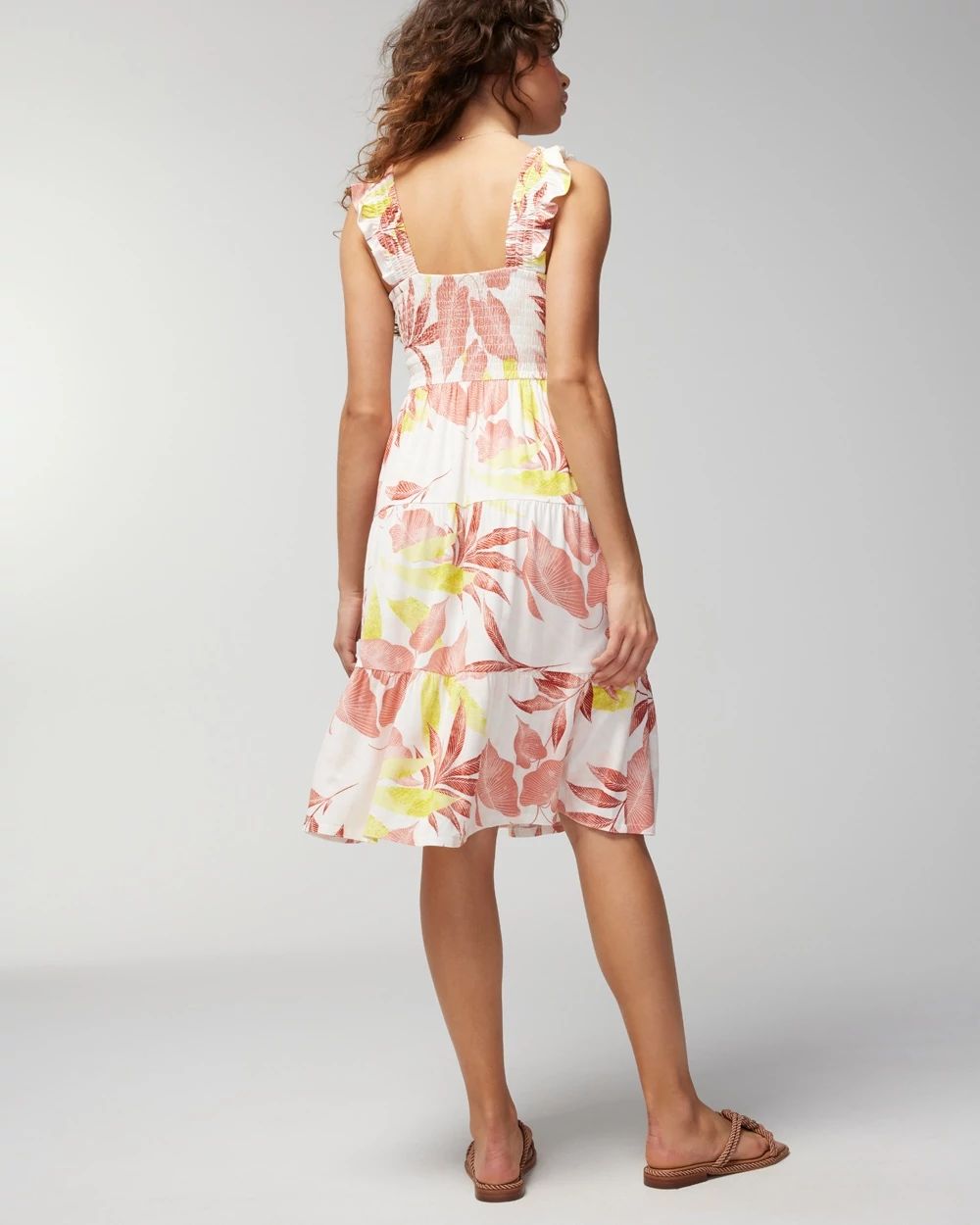 Soft Jersey Smocked Flutter Sleeve Mini Bra Dress