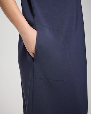 Modern Modal Quarter-Zip Short Sleeve Lounge Dress click to view larger image.