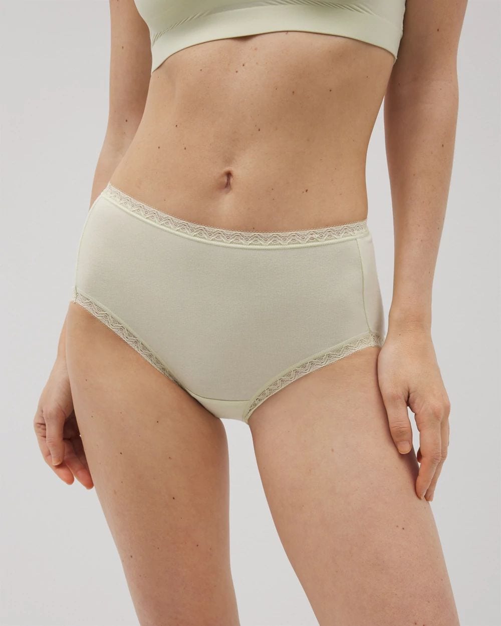 Cotton Brief Panty with Lace Trim