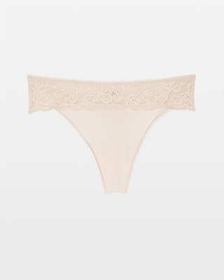 Thong Panty with Lace Trim click to view larger image.