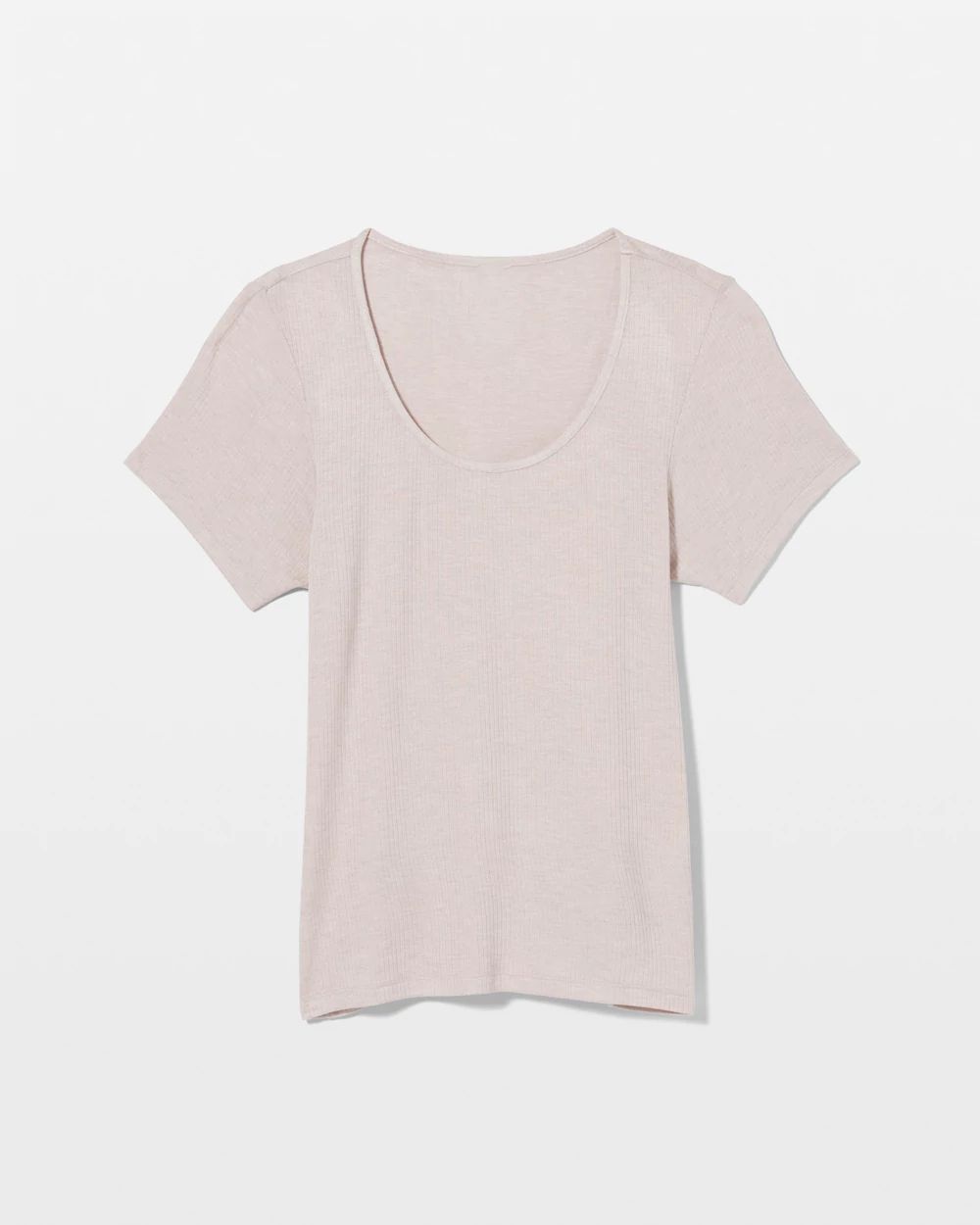 Lightweight Rib Knit Short Sleeve Pajama Tee click to view larger image.