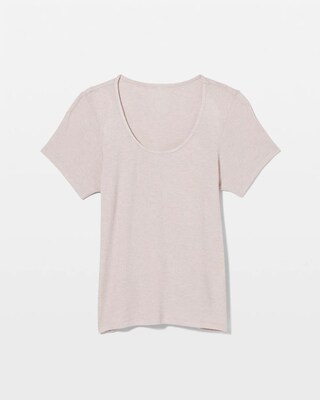 Lightweight Rib Knit Short Sleeve Pajama Tee click to view larger image.