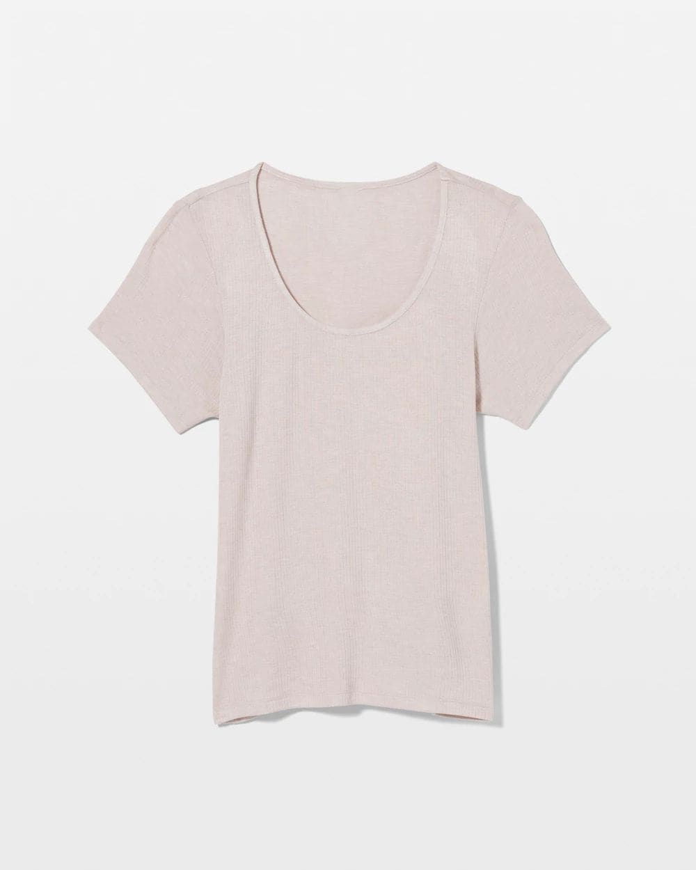 Lightweight Rib Knit Short Sleeve Pajama Tee