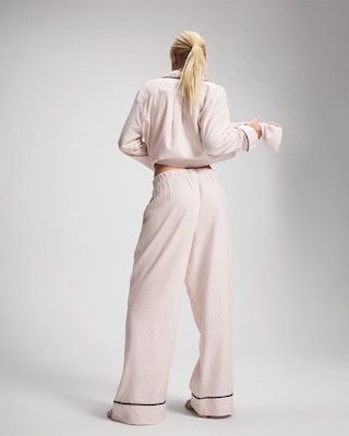 Velvet Piped Relaxed Pajama Pant click to view larger image.