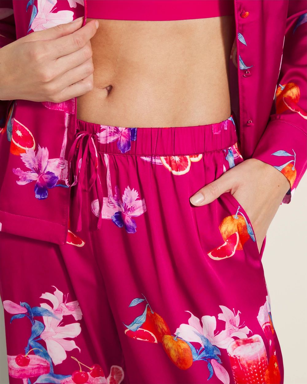 Satin Piped Pajama Pant