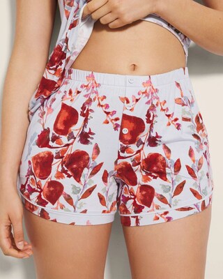 Printed Piped Pajama Shorts