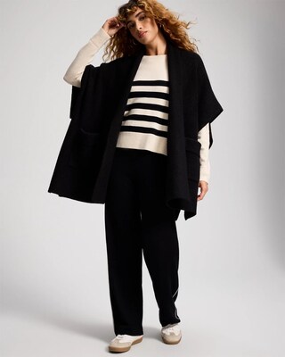 Rib Knit Oversized Sweater Wrap click to view larger image.