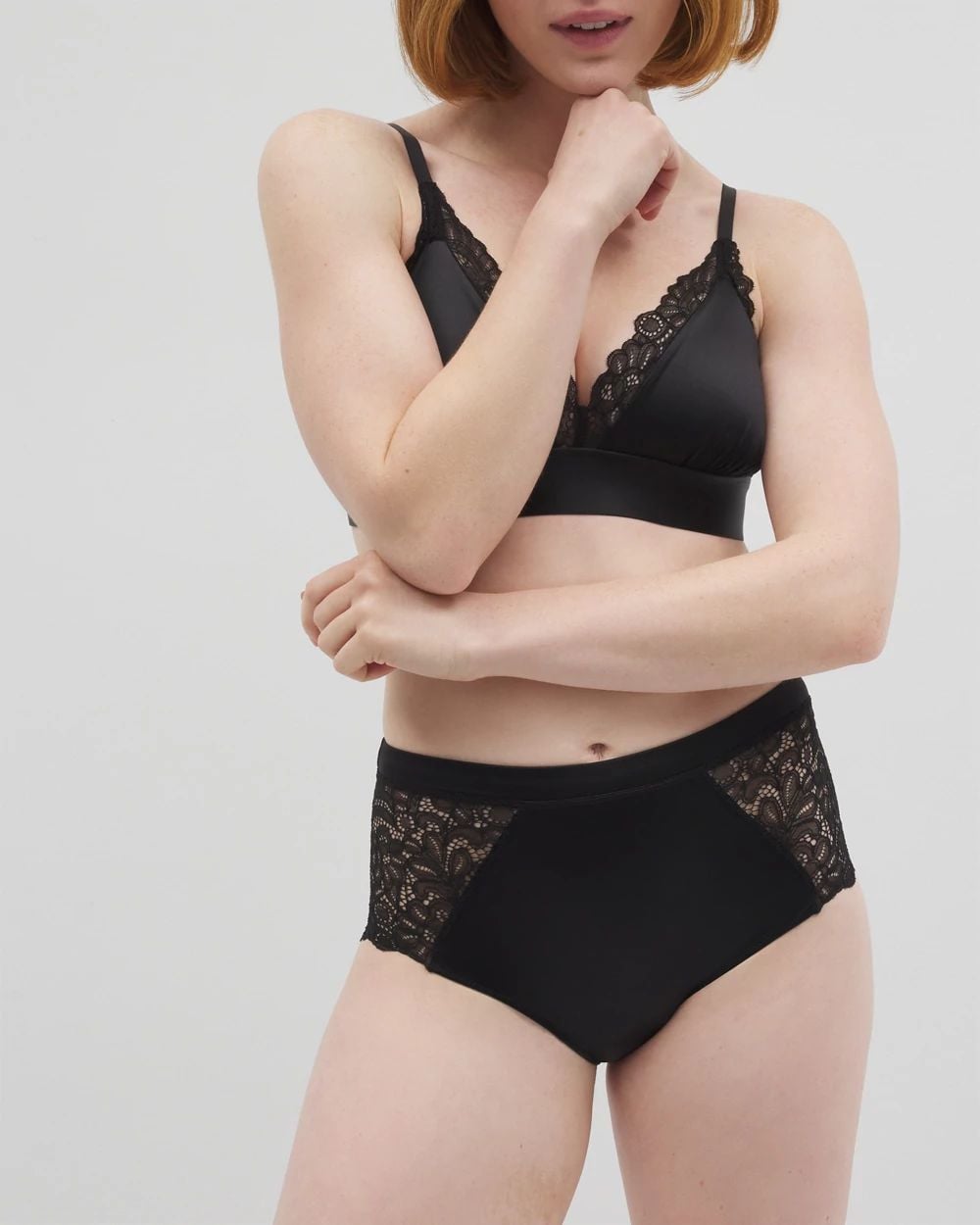 High-Waist Brief Panty with Lace