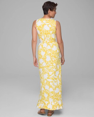 Double Lined Ruffle Trim Maxi Dress