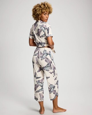 Piped Crop Pajama Pants click to view larger image.