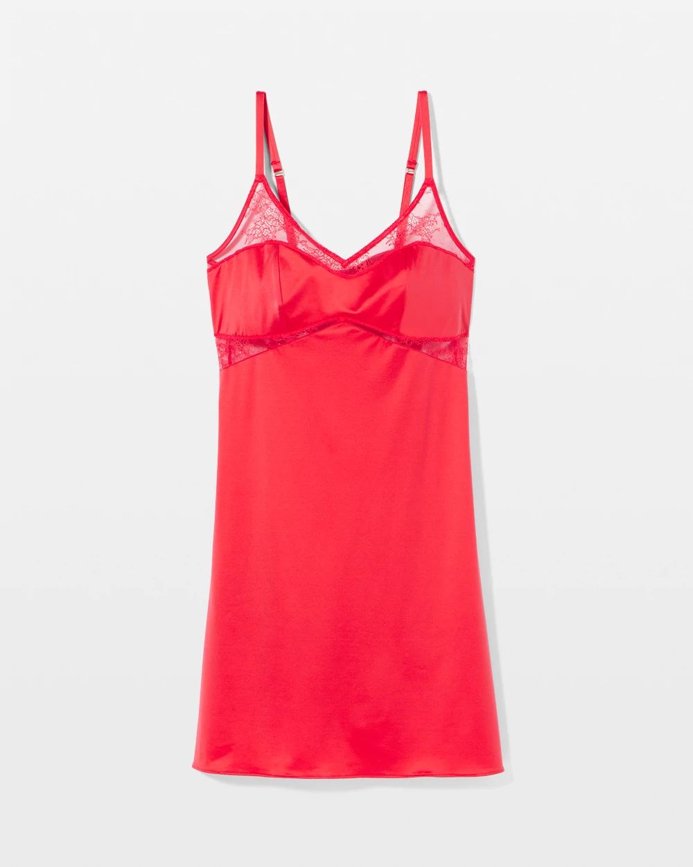 Stretch Luster Knit Lace Chemise