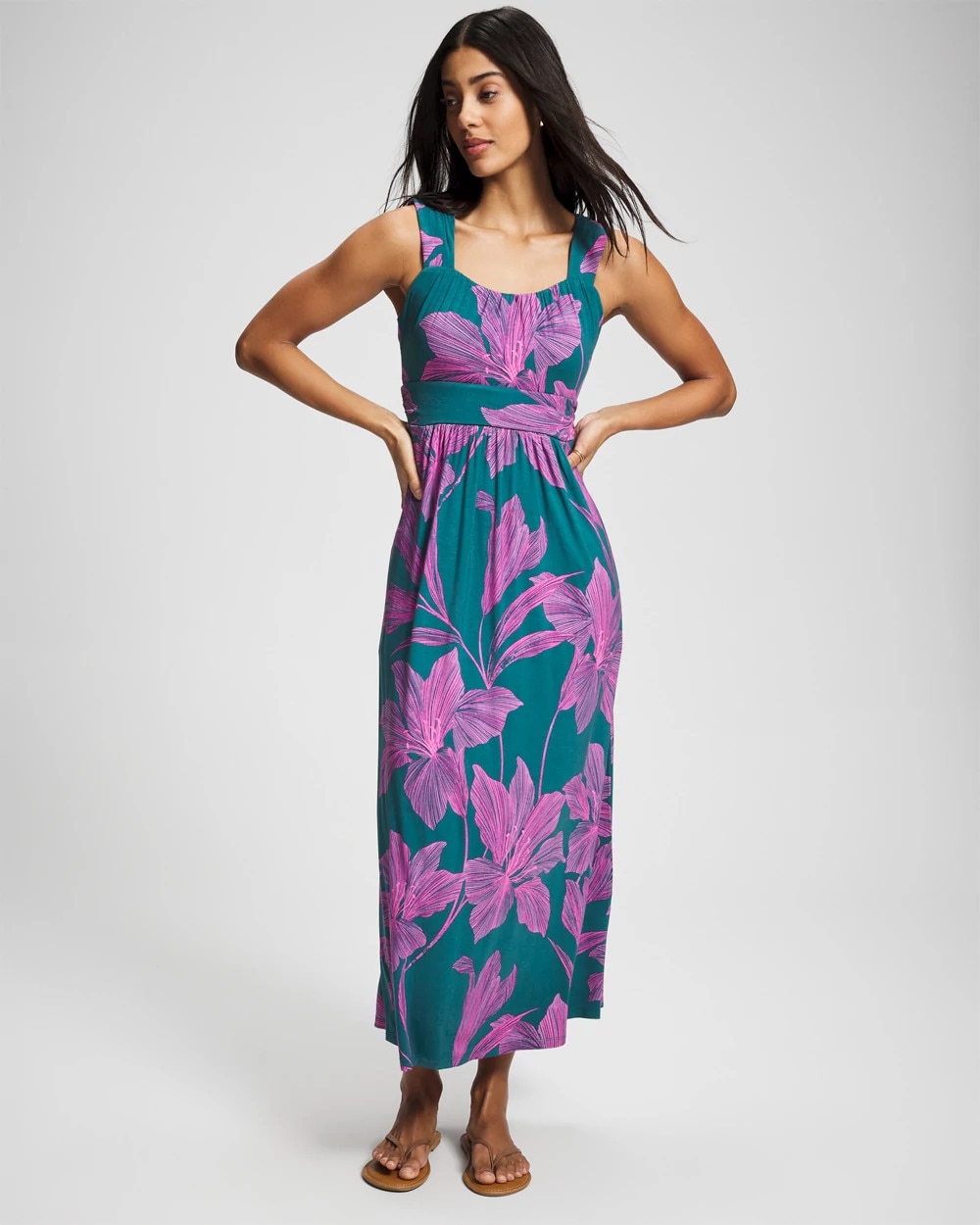 Shirred Bodice Maxi Bra Dress