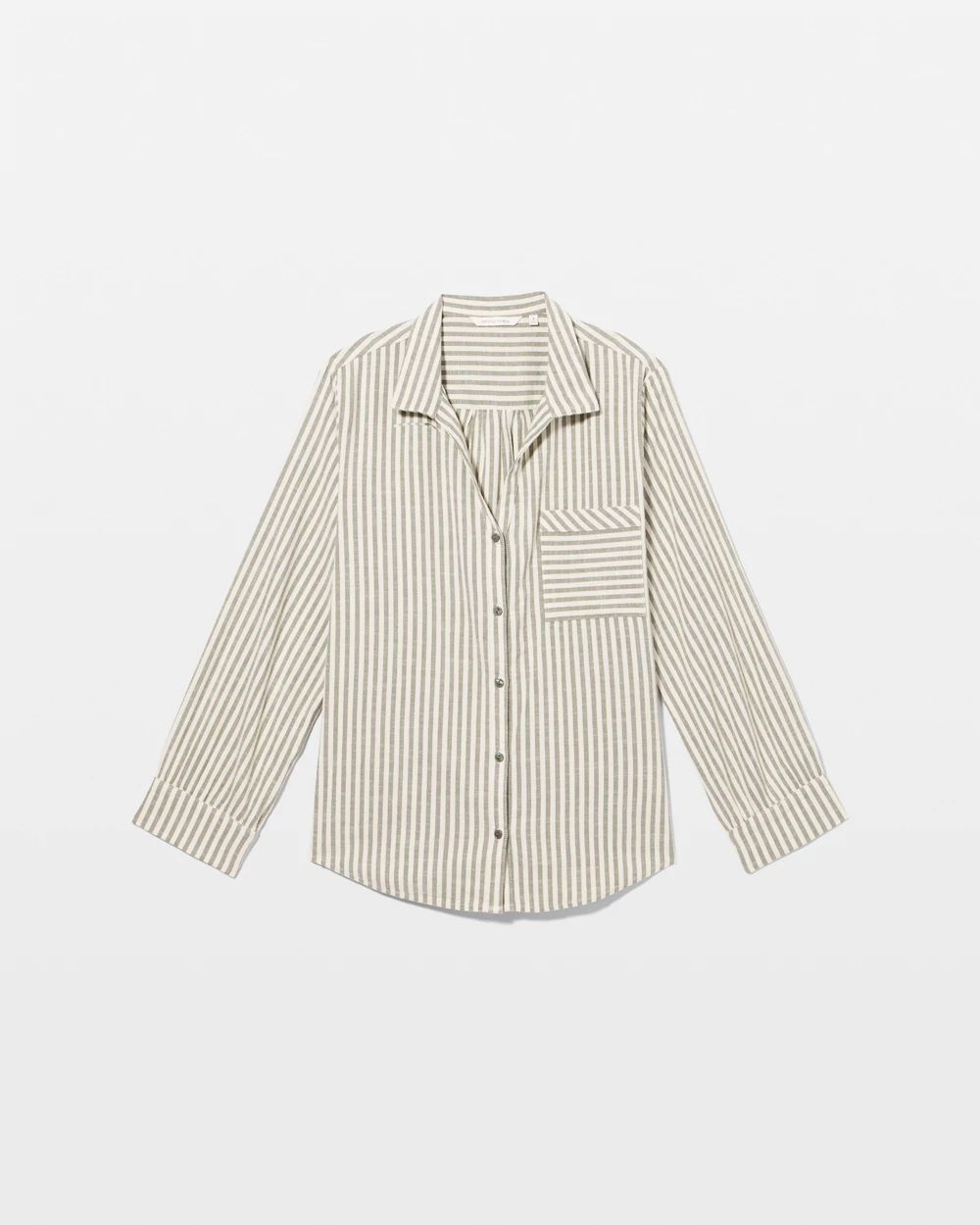 Beach Cotton Long Sleeve Button-Up