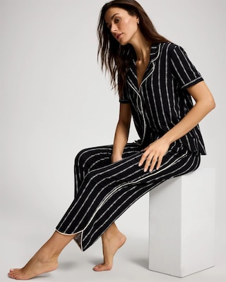 Piped Crop Pajama Pants click to view larger image.