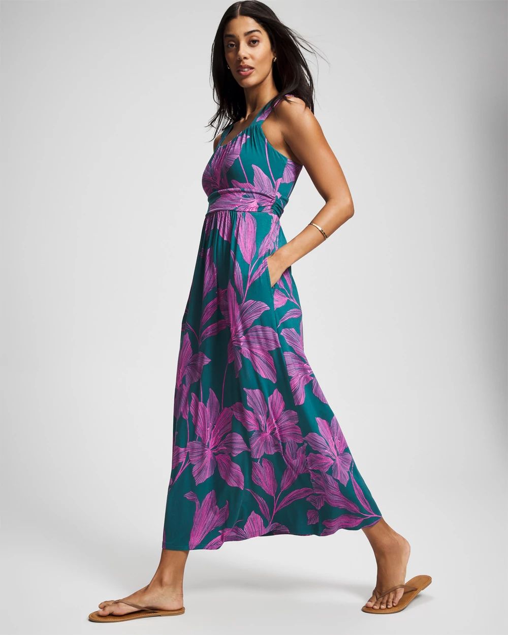 Shirred Bodice Maxi Bra Dress click to view larger image.