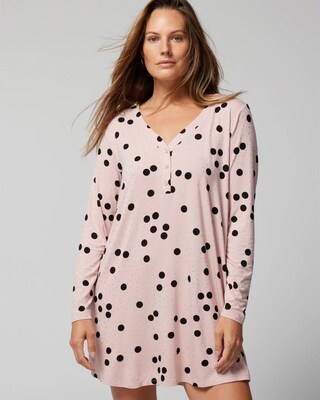 Long-Sleeve Henley Sleepshirt
