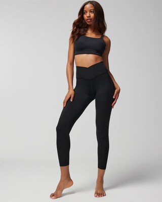 High-Waist Crossover Waist 7/8ths Pocket Leggings