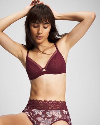 Soma Unlined Perfect Coverage Bra with Stretch Lace click to view larger image.