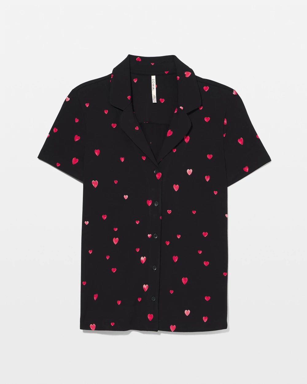 Cool Nights Short Sleeve Notch Collar Pajama Top