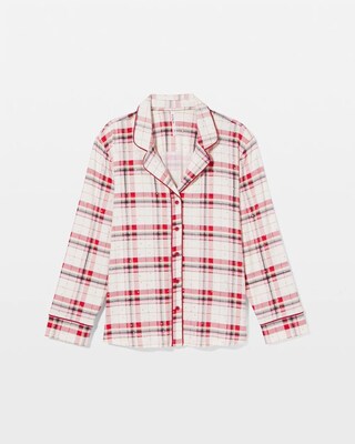 Cool Nights Long Sleeve Notch Collar with Piped Placket Pajama Top click to view larger image.