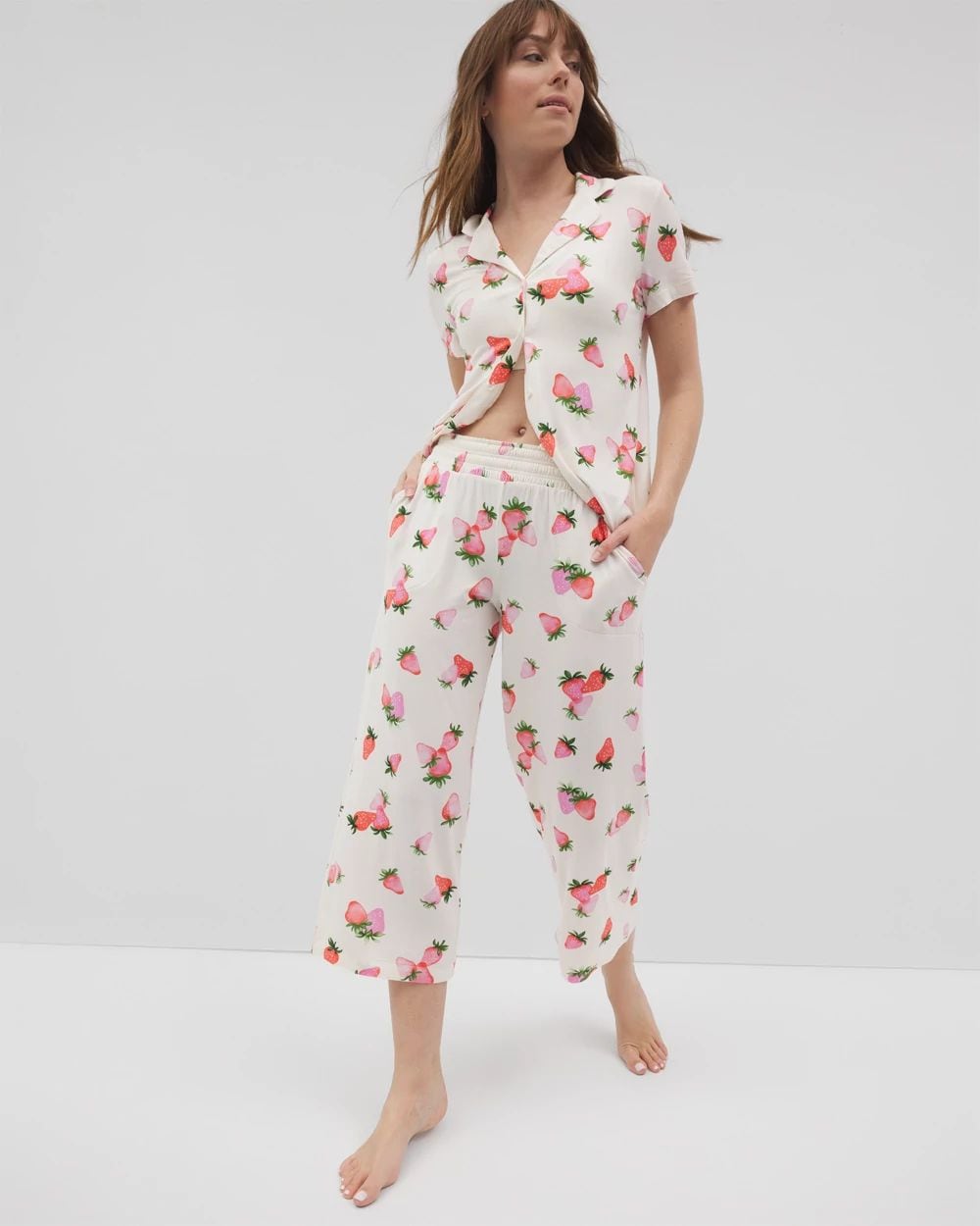 Cropped Pajama Pants click to view larger image.