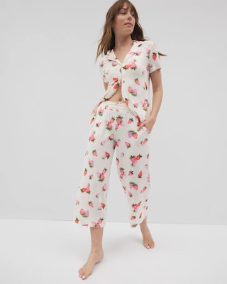 Cropped Pajama Pants click to view larger image.