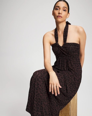 Twist-Front Halter Maxi Bra Dress click to view larger image.