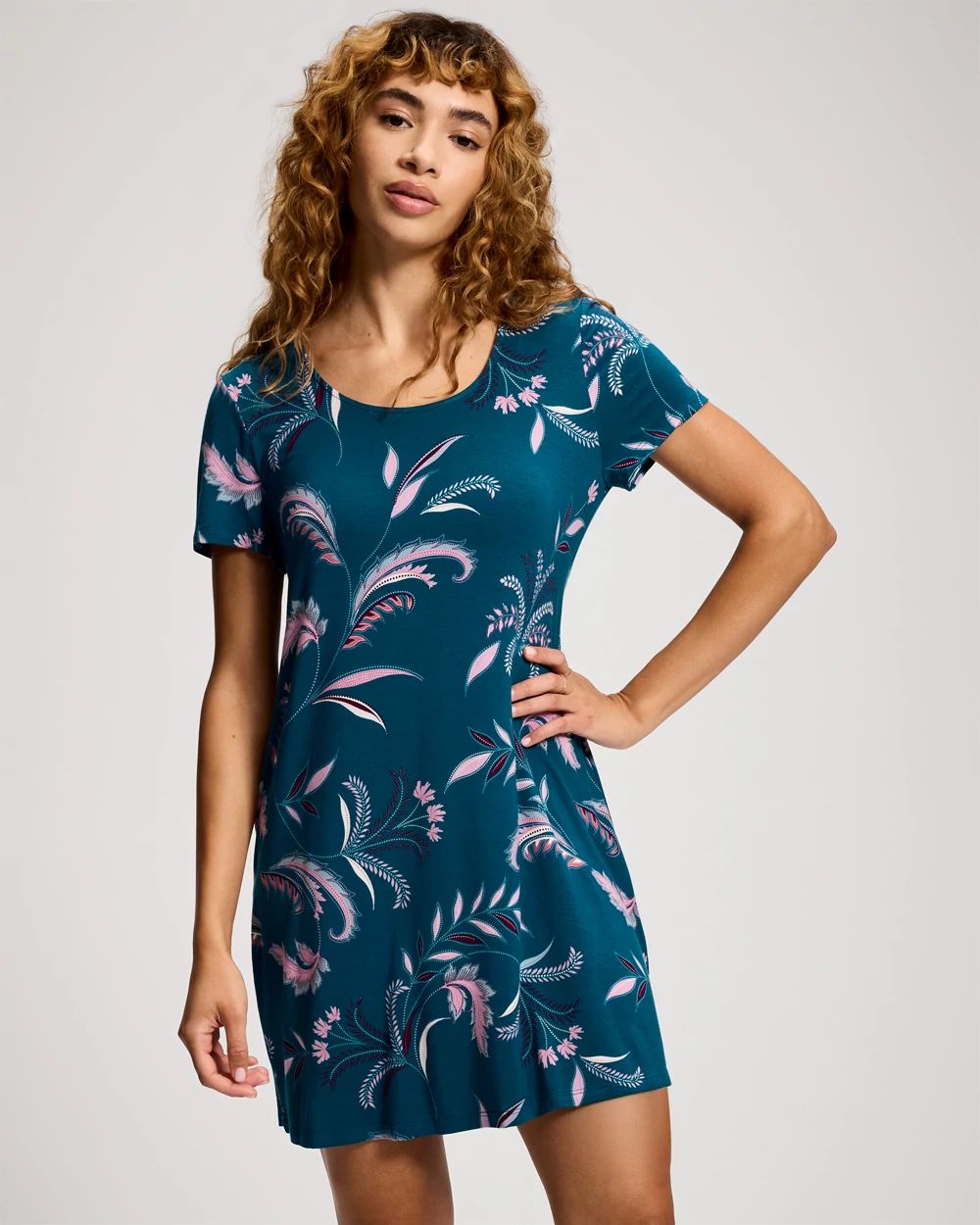 Cool Nights Short Sleeve Scoop Neck Sleepshirt