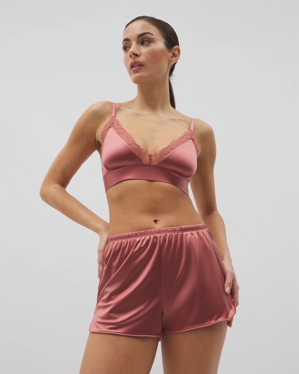 Stretch Luster Knit Pajama Shorts