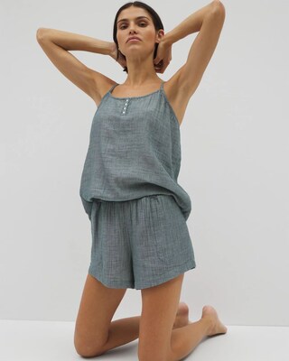Cotton Gauze Pajama Shorts click to view larger image.