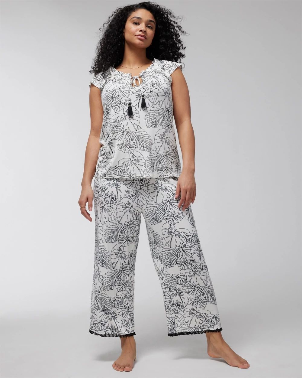 Ruffle Sleeve Pajama Tee click to view larger image.