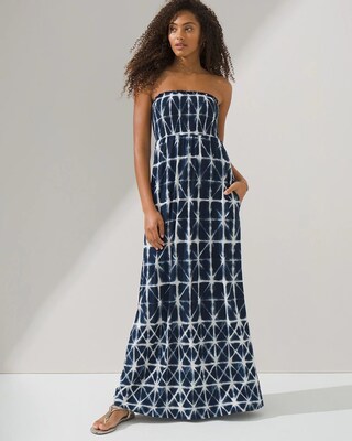 Smocked Maxi Dress with Built-In Bra
