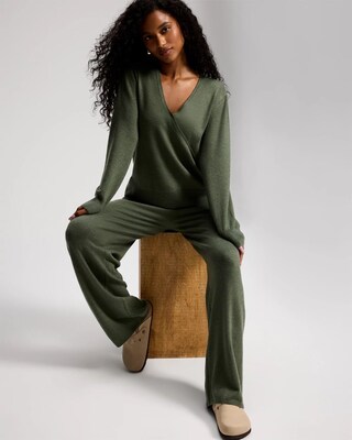 Sweater Knit Straight Leg Pants click to view larger image.