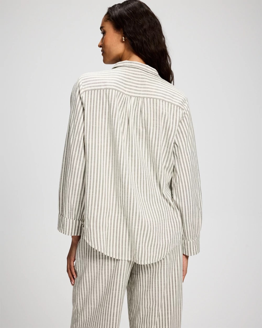 Beach Cotton Long Sleeve Button-Up
