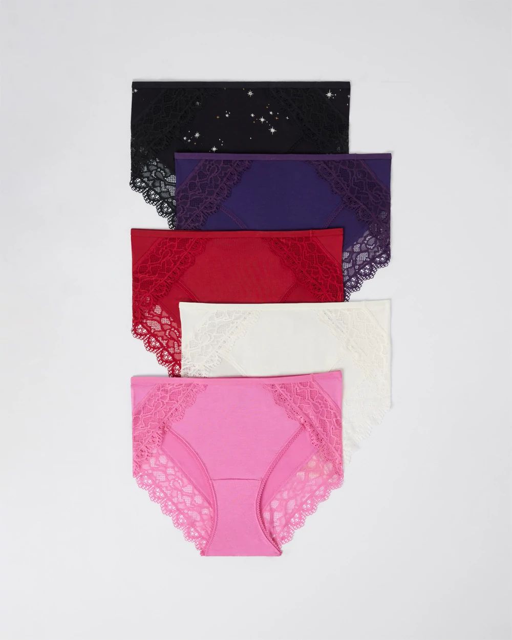 Embraceable High-Leg Panty with Enchanting Lace 5 Pack
