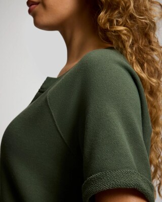 Cotton Terry Relaxed Short Sleeve Sweatshirt click to view larger image.