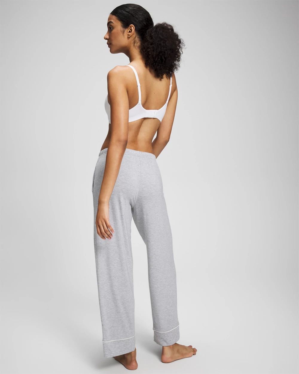 Cool Nights Solid Piped Pajama Pants