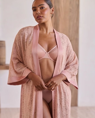 Allover Lace Kimono Robe