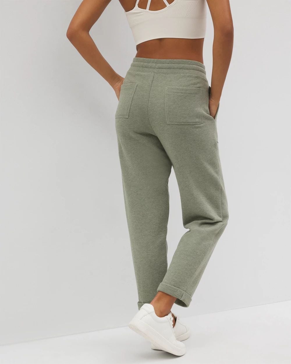 Cotton Terry Cropped Pants