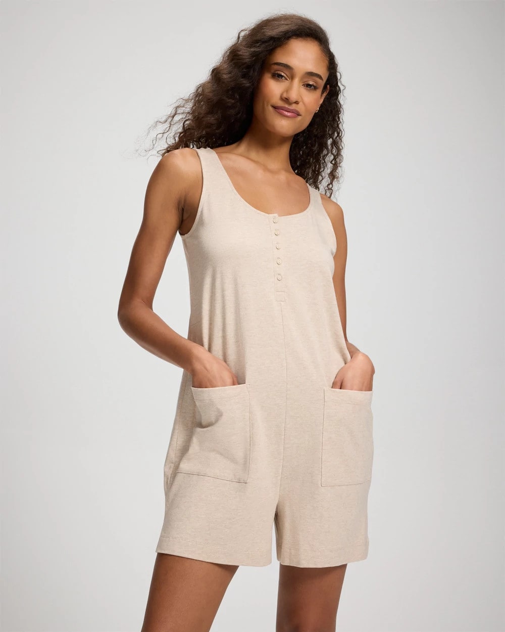 Women's Cotton Relaxed Romper in Black size Small | Soma