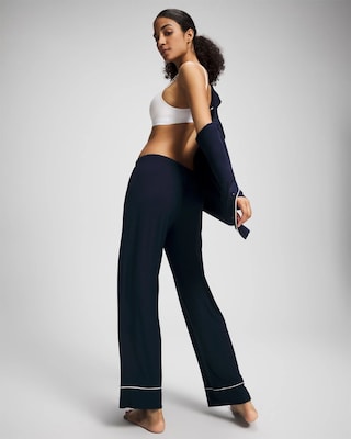 Solid Piped Pajama Pants click to view larger image.