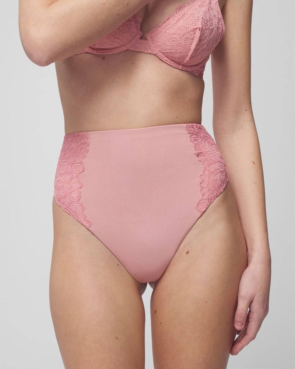 High-Waist Thong Panty With Lace