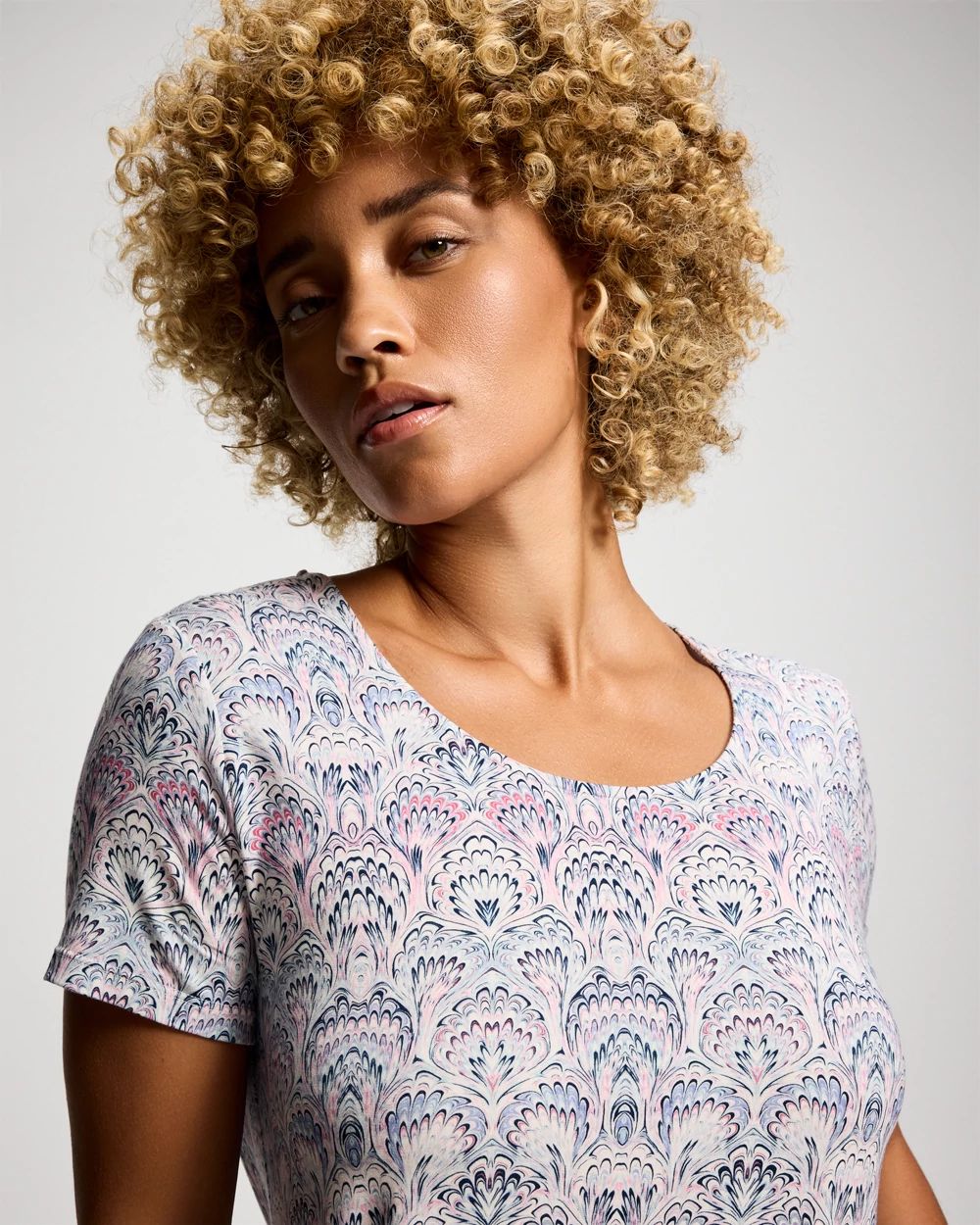 Short Sleeve Scoop Neck Sleepshirt click to view larger image.