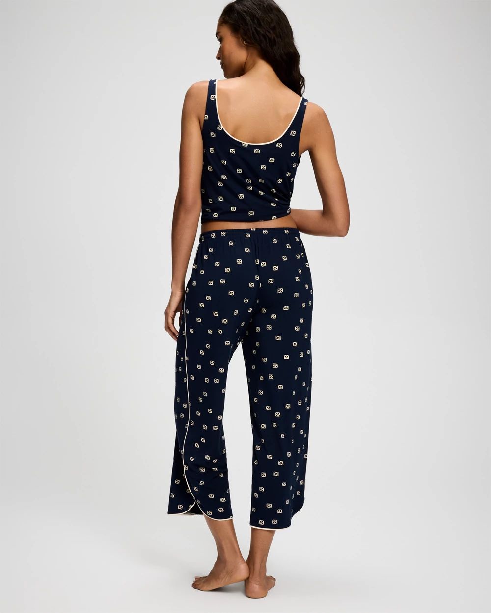 Cool Nights Piped Crop Pajama Pants