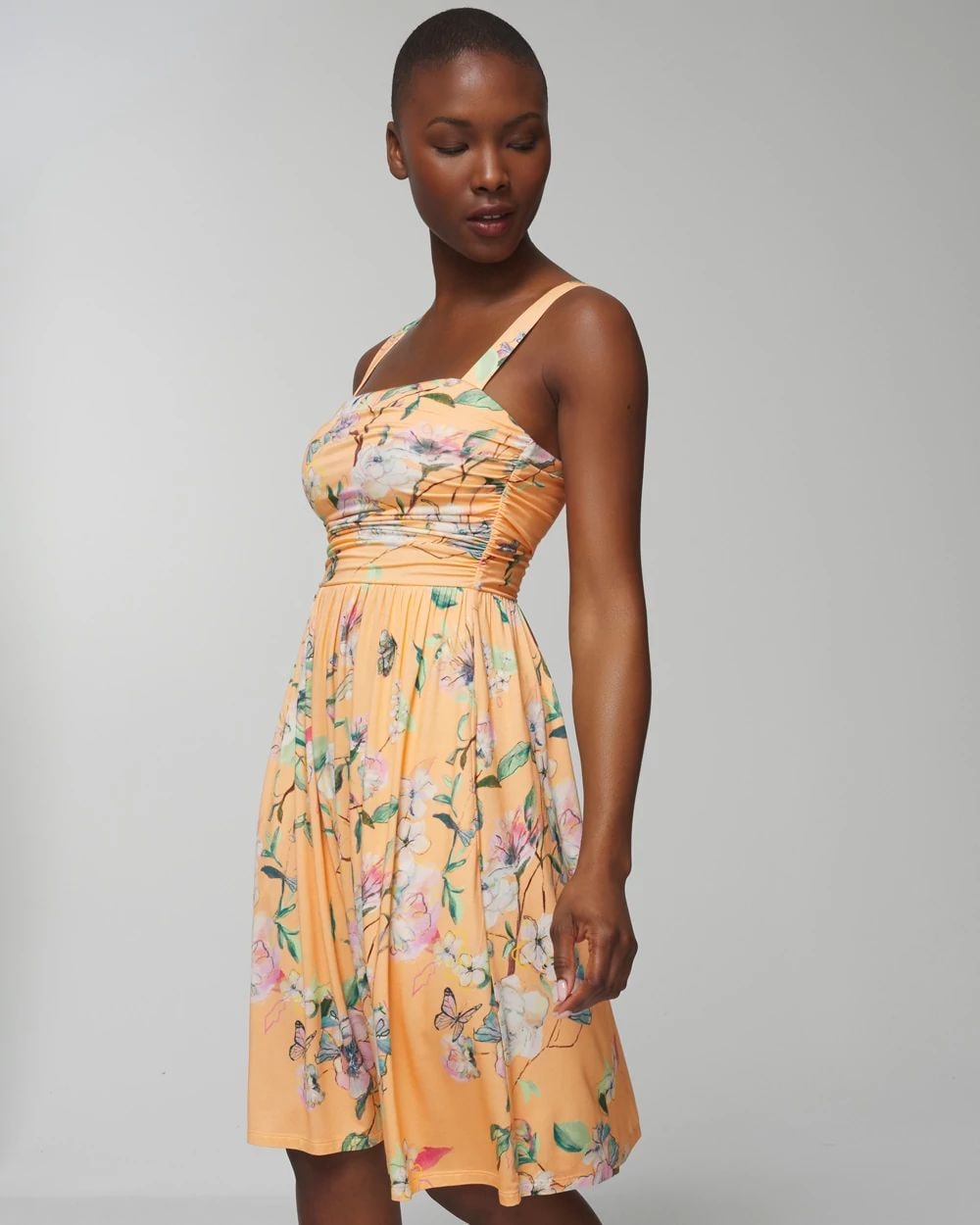 Soft Jersey Rouched Short Bra Dress