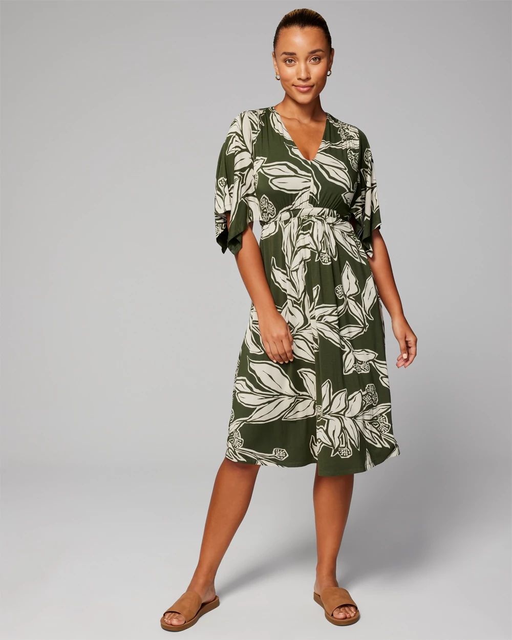 Flutter Sleeve Short Bra Dress