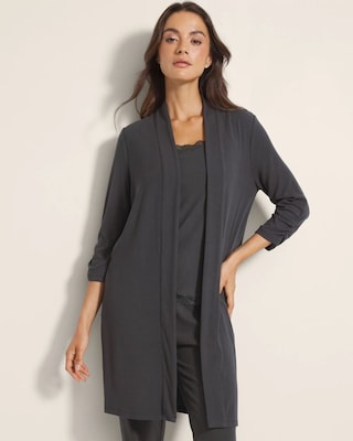 Rib Long-Sleeve Pajama Cardigan