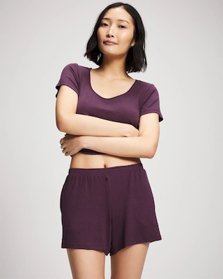 Lightweight Rib Knit Pajama Shorts