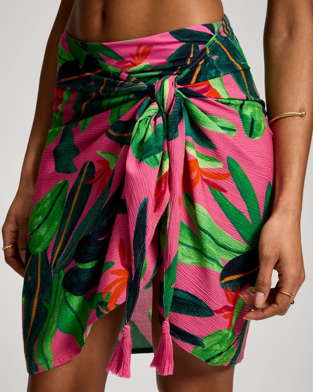 Rayon Crepe Pareo Sarong Cover Up Wrap click to view larger image.
