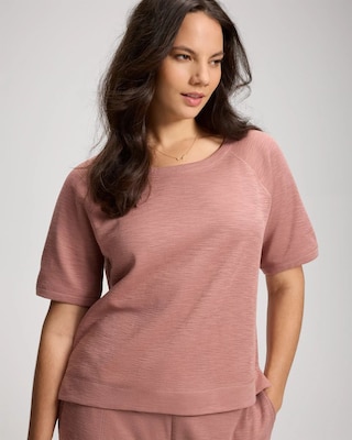 Slub French Terry Relaxed Dolman Sleeve Top